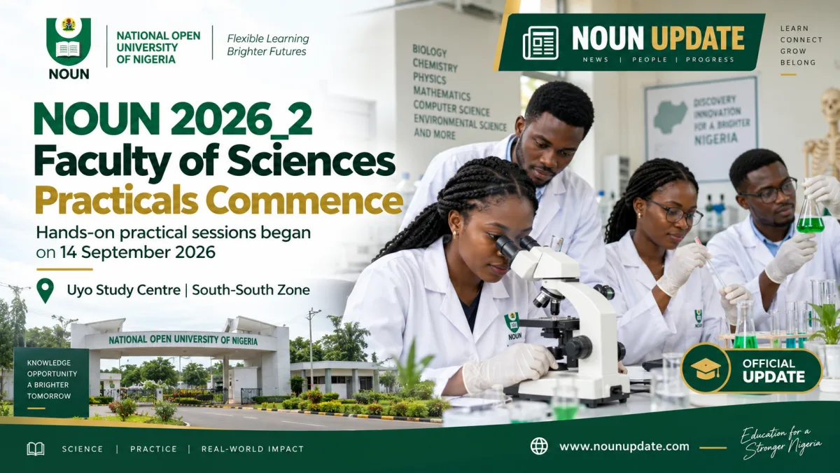 Noun 2026_2 Faculty Of Sciences Practical Sessions Commence
