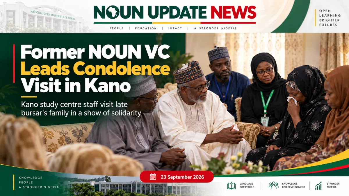 Former Noun Vice-Chancellor Leads Kano Staff On Condolence Visit To Late Bursar’s Family