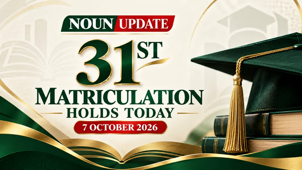 Noun 31St Matriculation Holds Today, October 7: Essential Checklist For Fresh Students