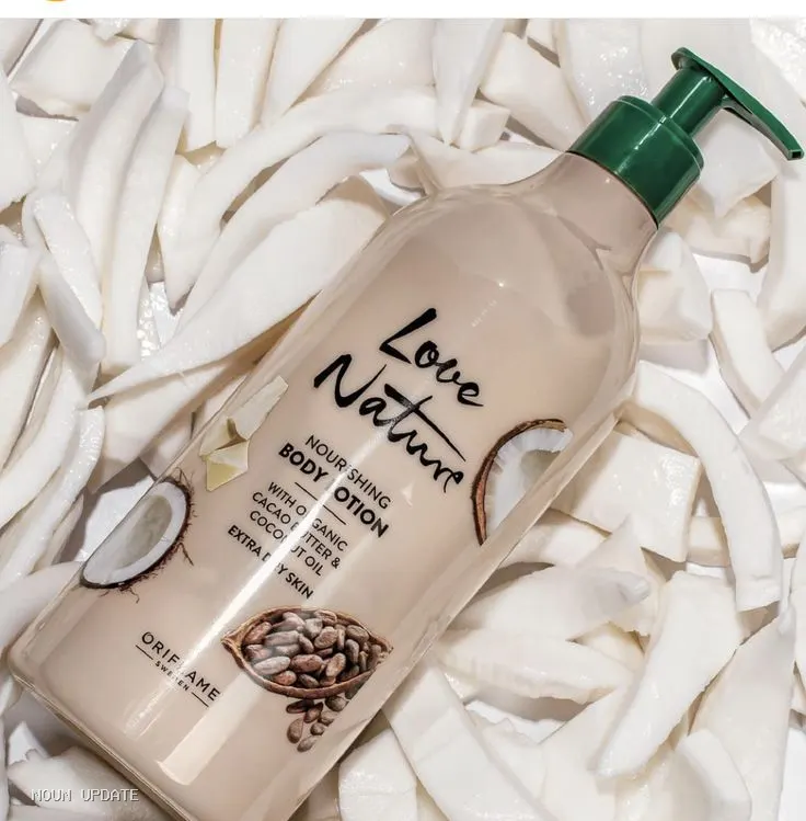 love nature organic coacao butter and coconut oil body cream